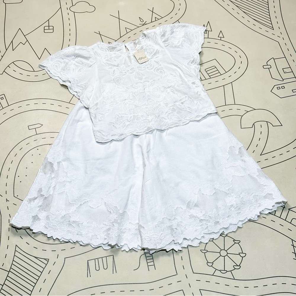 Free People White Eyelet Lace Cropped Top - Picture 6 of 10